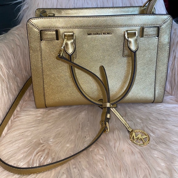 gold sparkly michael kors purse